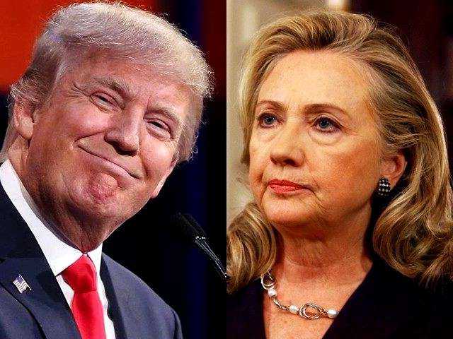 Reuters foto. Donaldas Trampas ir Hilary Klinton